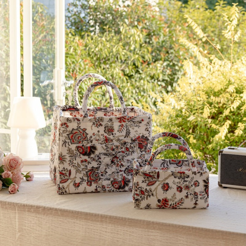 A Set of 2 Pastoral Floral Dirty Clothes Baskets, Home High-Value Stylish Large-Capacity Foldable Garbage Storage Basket Suitable for Storing Toys And Snacks, Suitable for Daily Travel As a Shopping Basket Exquisite Storage Basket, Shelf Baskets