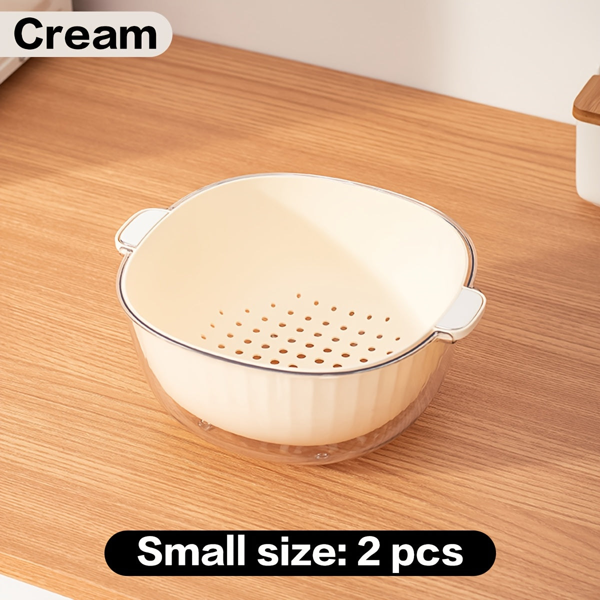 Set of 2 \u002F Set of 4 Multifunctional Plastic Draining Baskets (Kitchen Drip Washing Vegetable Baskets, Fruit Baskets), Suitable for Washing Vegetables And Fruits in The Kitchen