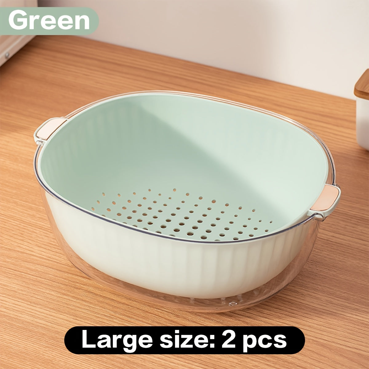 Set of 2 \u002F Set of 4 Multifunctional Plastic Draining Baskets (Kitchen Drip Washing Vegetable Baskets, Fruit Baskets), Suitable for Washing Vegetables And Fruits in The Kitchen