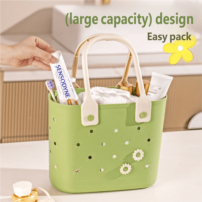 Ventilated Drainage Shower Basket, Portable Bath Organizer for College Dorm, Lightweight Grocery Tote, Shelf Baskets