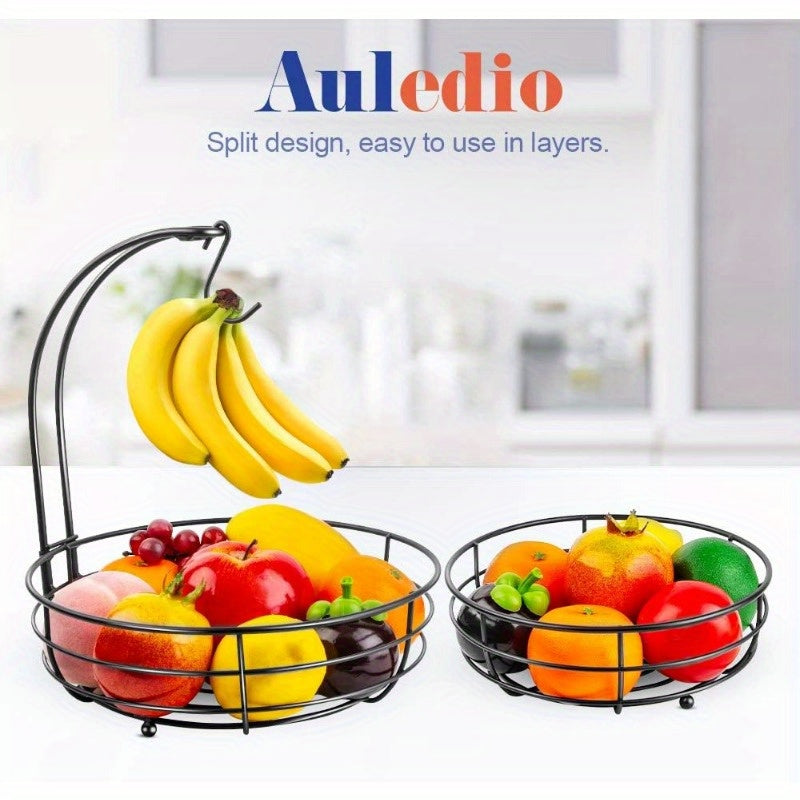 Large Fruit Basket, 2026 Pro Detachable Metal Fruit Plate, Countertop Use, for Holding Fruits, Bread, Vegetables and Snacks