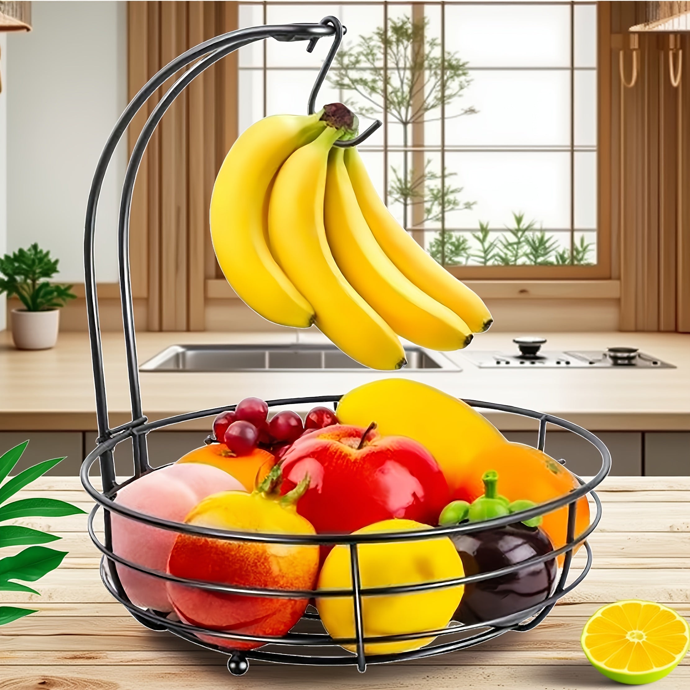 Large Fruit Basket, 2026 Pro Detachable Metal Fruit Plate, Countertop Use, for Holding Fruits, Bread, Vegetables and Snacks