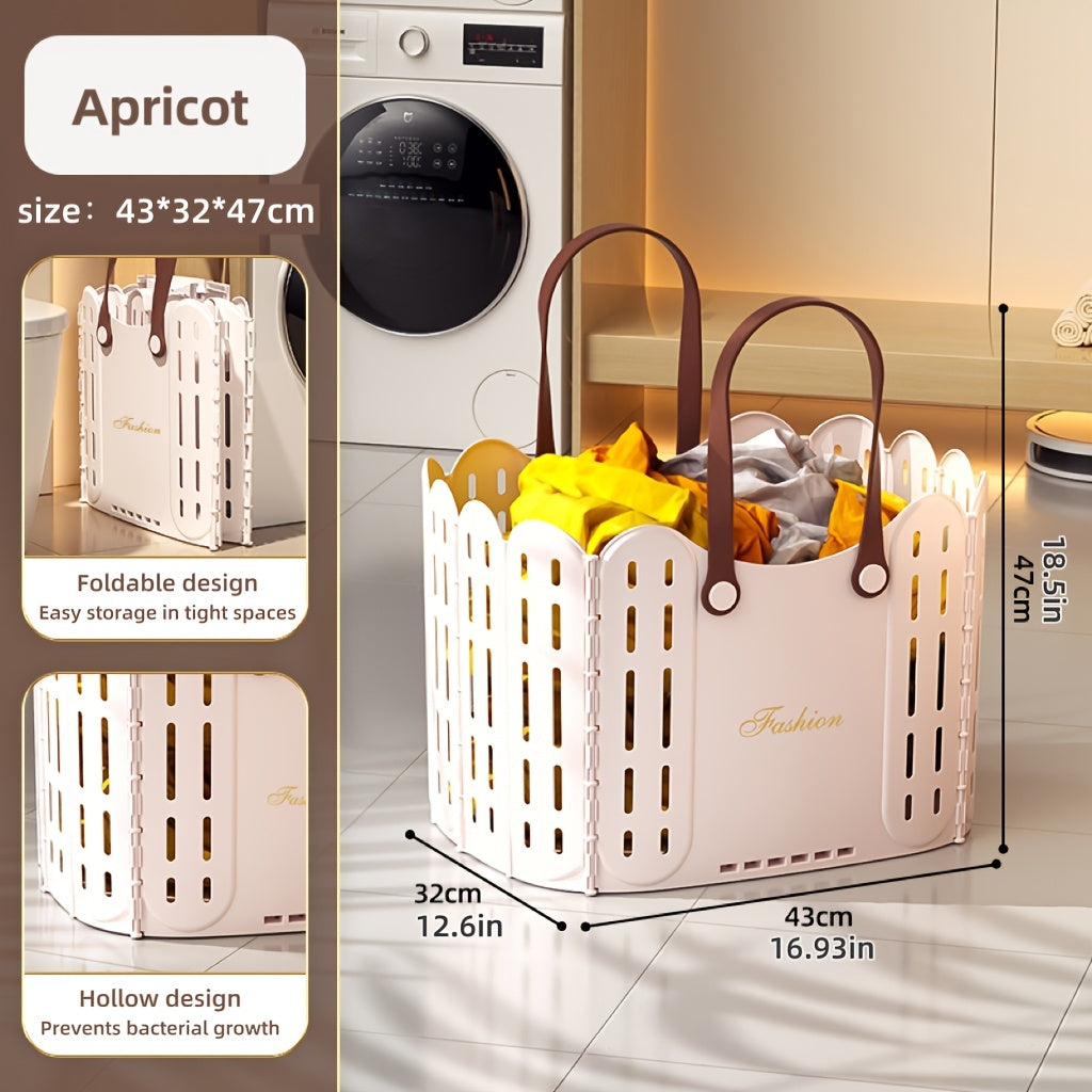 Bathroom and Toilet Basket Foldable Multi-purpose Storage Basket | Hand-carried, Laundry Hamper, Shopping, Toy Storage | Large-capacity, No Assembly