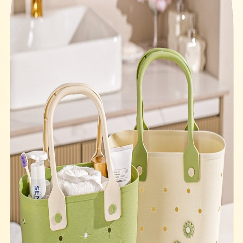 Ventilated Drainage Shower Basket, Portable Bath Organizer for College Dorm, Lightweight Grocery Tote, Shelf Baskets