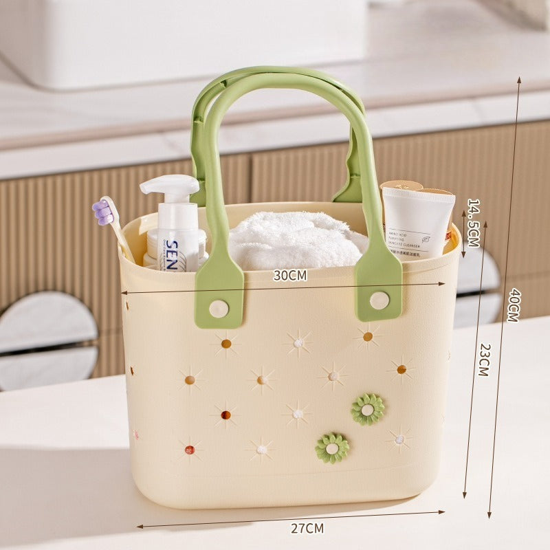 Ventilated Drainage Shower Basket, Portable Bath Organizer for College Dorm, Lightweight Grocery Tote, Shelf Baskets