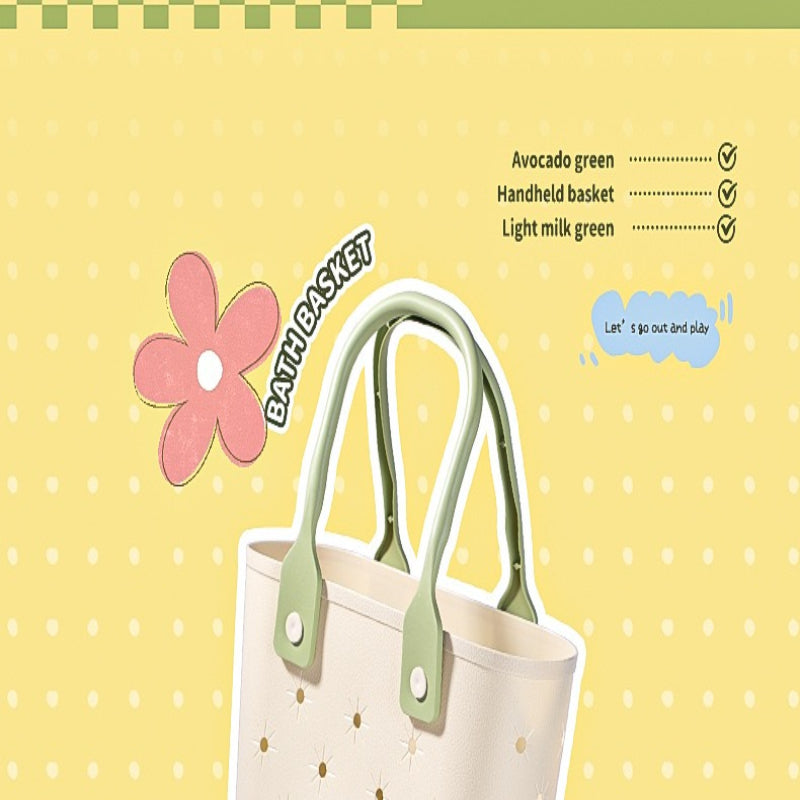 Ventilated Drainage Shower Basket, Portable Bath Organizer for College Dorm, Lightweight Grocery Tote, Shelf Baskets