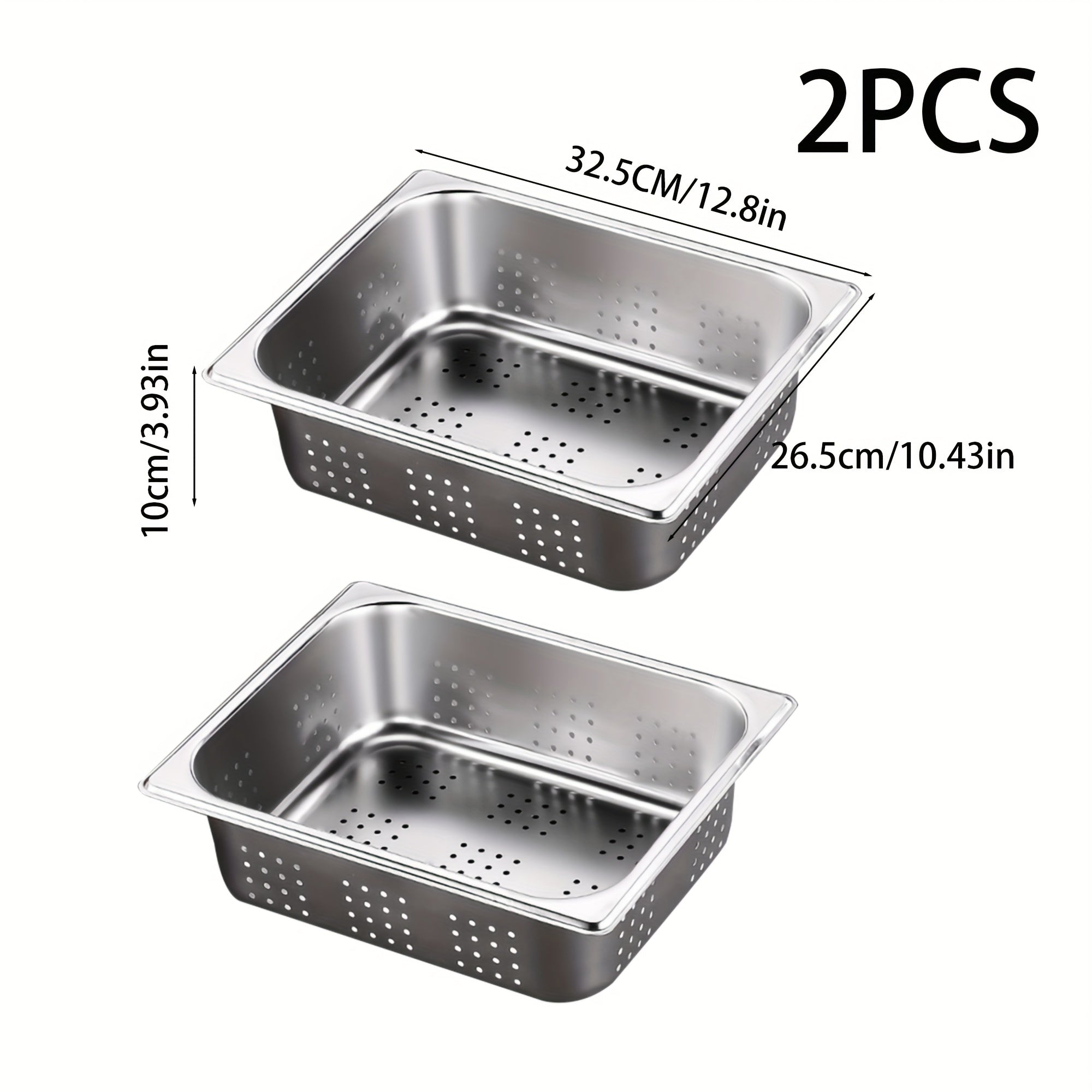 2\u002F4pcs, Stainless Steel Multi-Purpose Kitchen Colander - Ideal for Filtering Oil, Commercial, Catering, Household Washing Rice, Fruit Draining And Vegetable Cleaning, Durable, Food-Safe Mesh Sieve