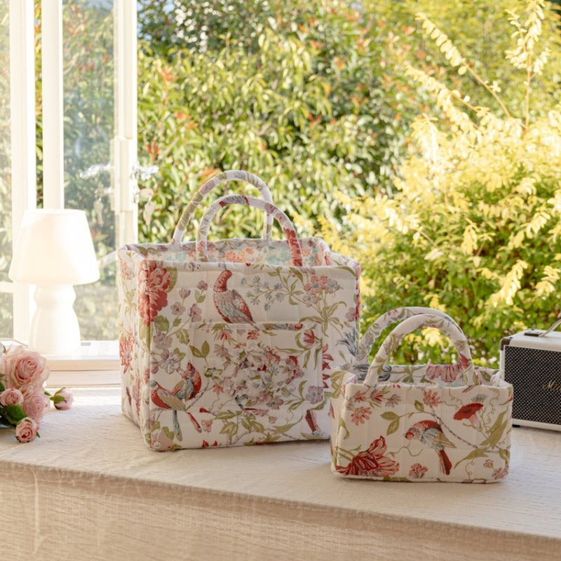 A Set of 2 Pastoral Floral Dirty Clothes Baskets, Home High-Value Stylish Large-Capacity Foldable Garbage Storage Basket Suitable for Storing Toys And Snacks, Suitable for Daily Travel As a Shopping Basket Exquisite Storage Basket, Shelf Baskets