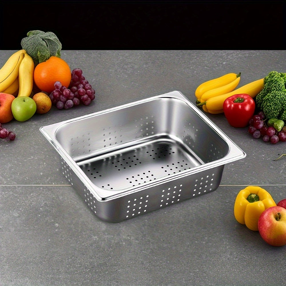 2\u002F4pcs, Stainless Steel Multi-Purpose Kitchen Colander - Ideal for Filtering Oil, Commercial, Catering, Household Washing Rice, Fruit Draining And Vegetable Cleaning, Durable, Food-Safe Mesh Sieve