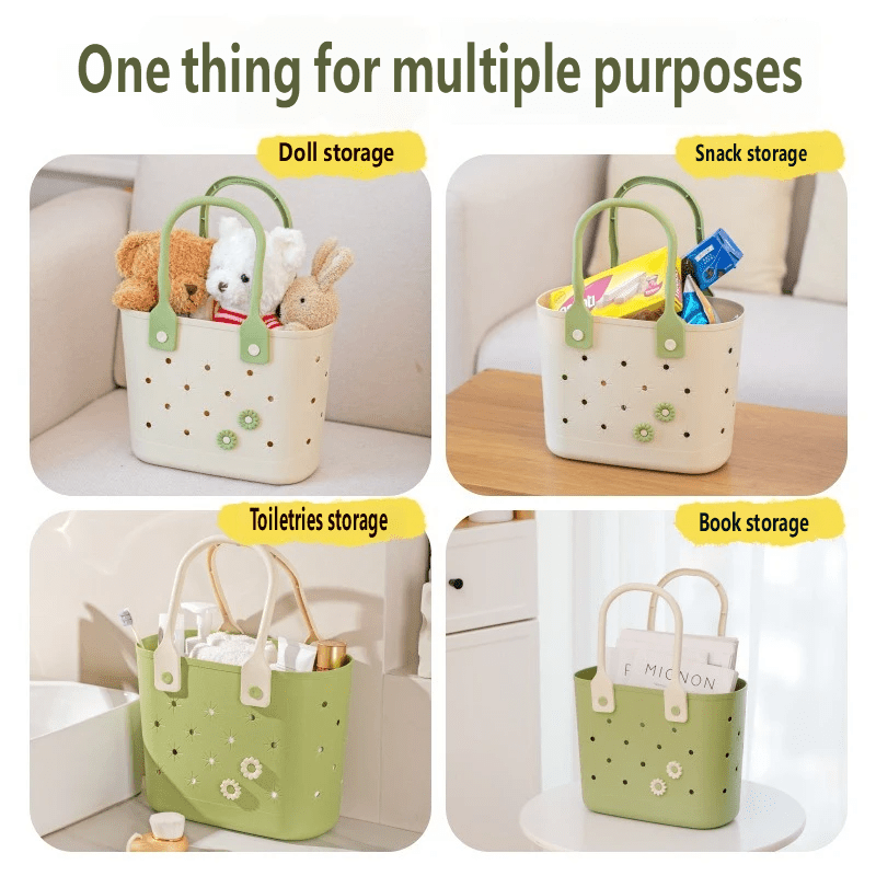 Ventilated Drainage Shower Basket, Portable Bath Organizer for College Dorm, Lightweight Grocery Tote, Shelf Baskets