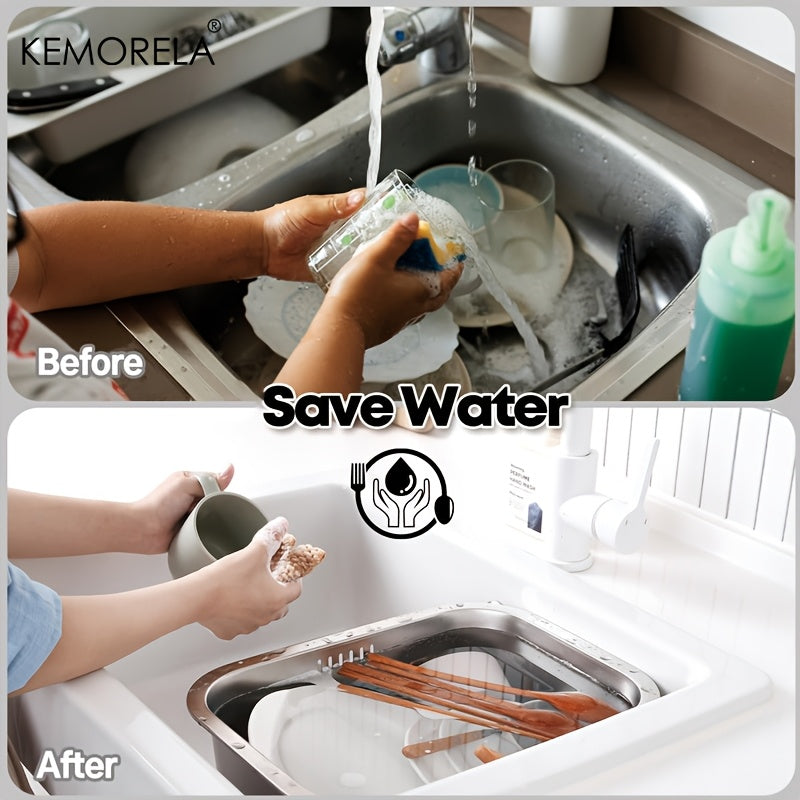 1\u002F2pcs KEMORELA 304 Stainless Steel Dishwashing Basin\u002FDrainer Basket, Large Capacity Multi-Functional Metal Sink, Suitable for Kitchen Sinks, Can Be Used for Washing Dishes And Kitchen Accessories.