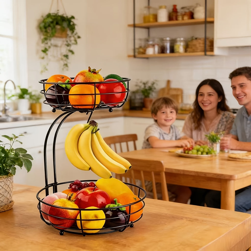Large Fruit Basket, 2026 Pro Detachable Metal Fruit Plate, Countertop Use, for Holding Fruits, Bread, Vegetables and Snacks
