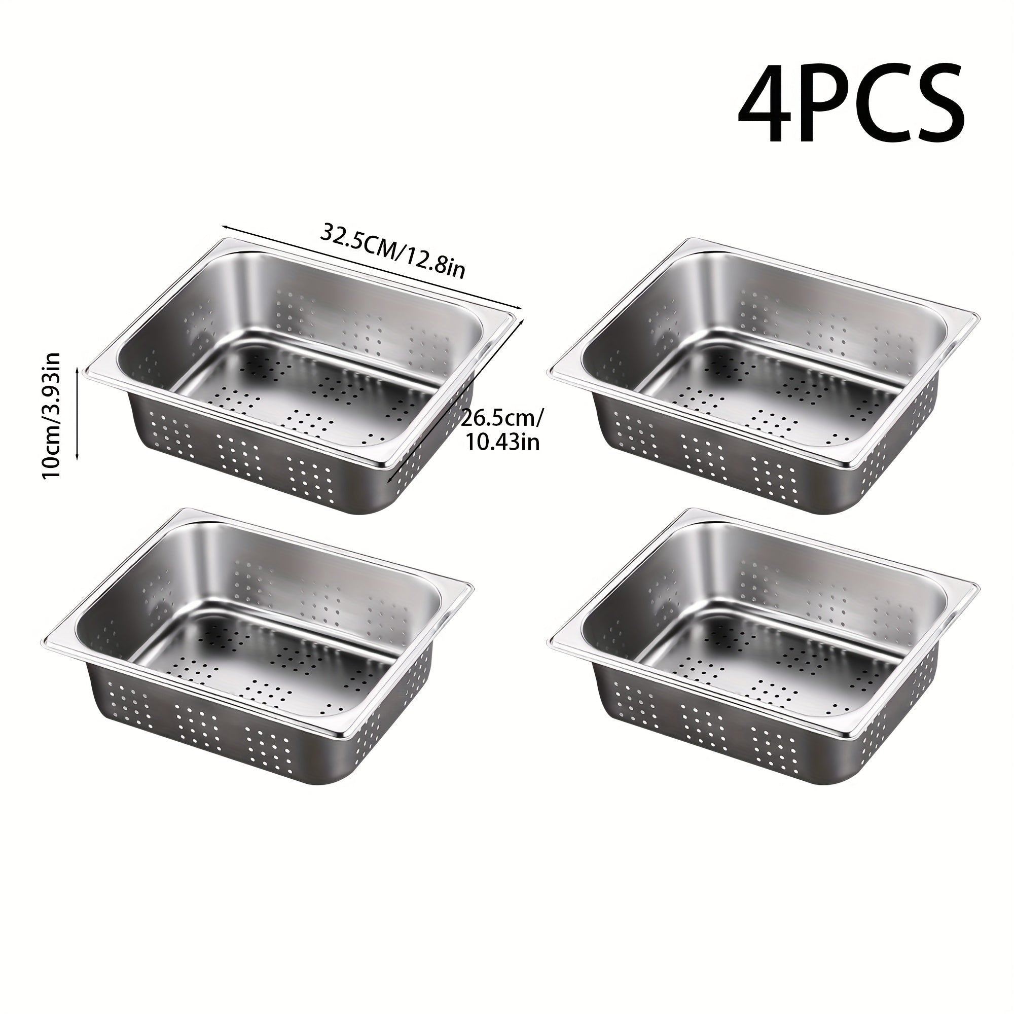 2\u002F4pcs, Stainless Steel Multi-Purpose Kitchen Colander - Ideal for Filtering Oil, Commercial, Catering, Household Washing Rice, Fruit Draining And Vegetable Cleaning, Durable, Food-Safe Mesh Sieve