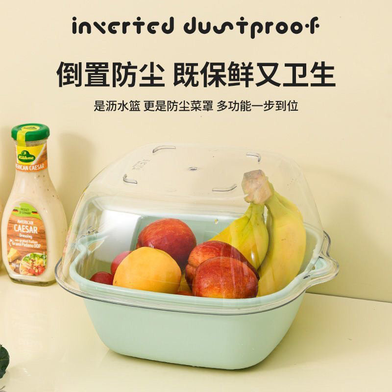 Double-layer Vegetable Basin, Drain Basket, Kitchen, Living Room, Fruit Washing, Water Filtration Artifact, Vegetable Basket Storage, Multi-functional Fruit Plate