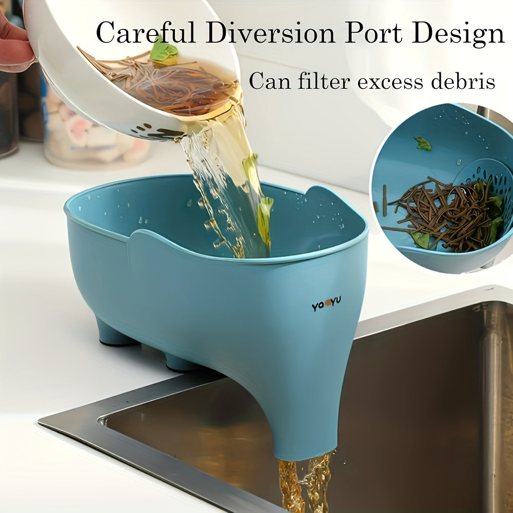 2pcs Plastic Drain Basket Suitable - Heavy-Duty Multi-Purpose Strainer Basket, Dish Drainer for Fruits Vegetables Rice Grains Lentils, Space-Saving Drain Basket