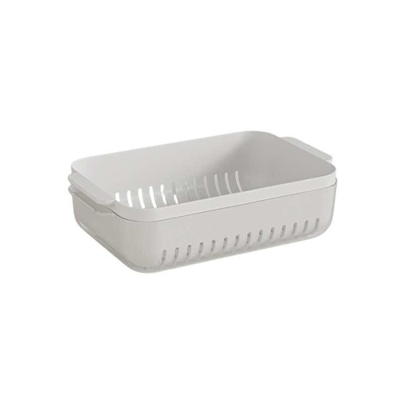 Kitchen Double Layer Drainage Basket Vegetable Washing Basin Vegetable And Fruit Drainage Basin Filter Basket Vegetable Washing Artifact Basket Beige Orange White