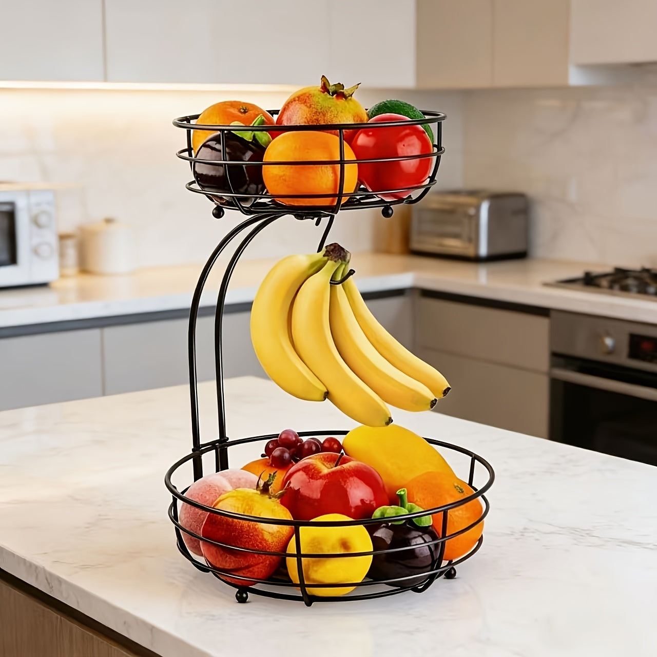 Large Fruit Basket, 2026 Pro Detachable Metal Fruit Plate, Countertop Use, for Holding Fruits, Bread, Vegetables and Snacks