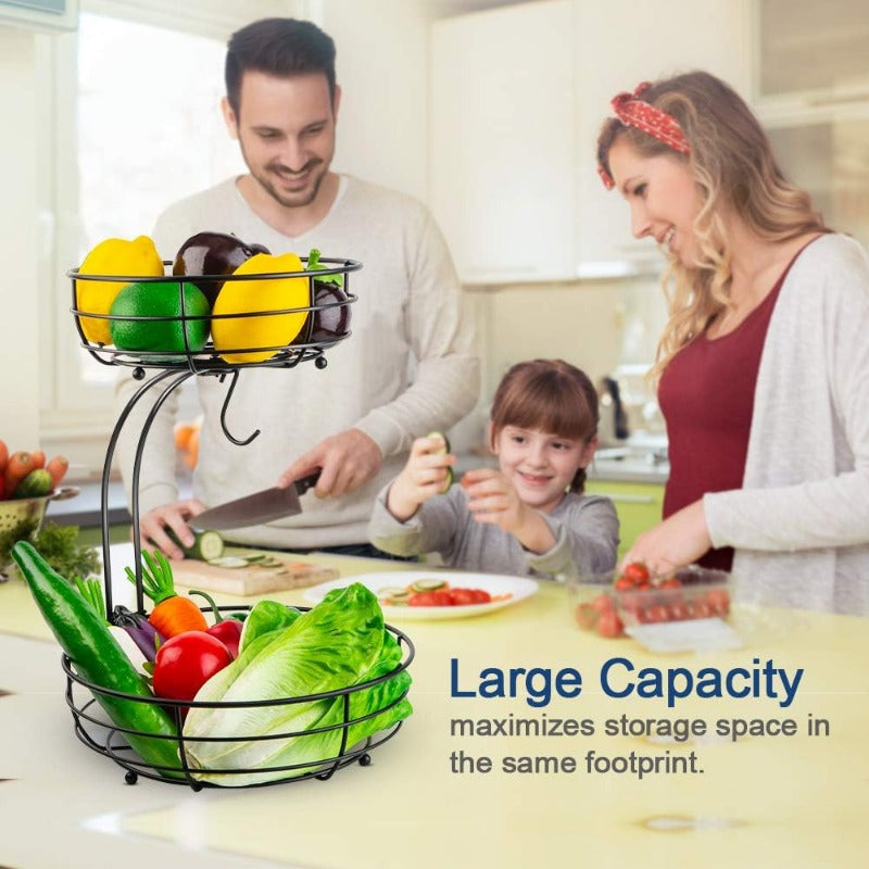 Large Fruit Basket, 2026 Pro Detachable Metal Fruit Plate, Countertop Use, for Holding Fruits, Bread, Vegetables and Snacks