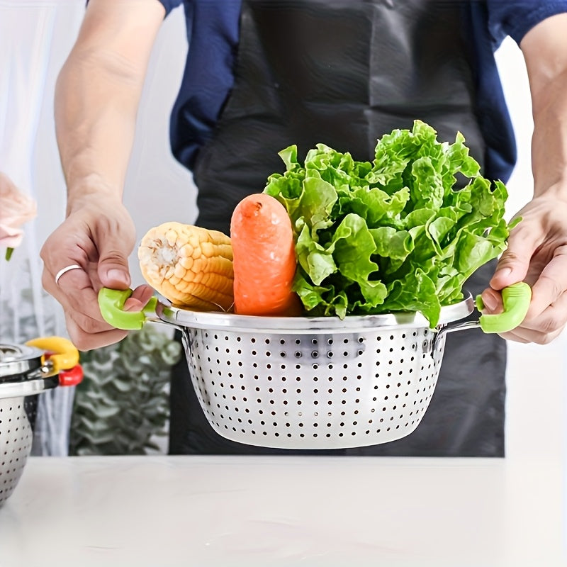 1pc, Filter Screen, Stainless Steel Drainage Basket, Fruit Cleaning Basket, Rice Cleaning Basket, Vegetable Cleaning Basket, Kitchen Sink Filter Screen, Vegetable Drainage Basket, Kitchen Tools and Kitchen Accessories